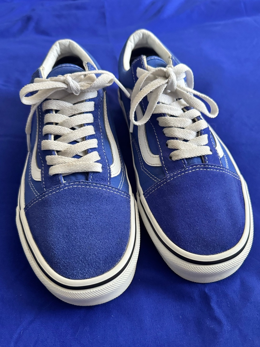Vans Blue and White Old Skool Low-Top Sneakers